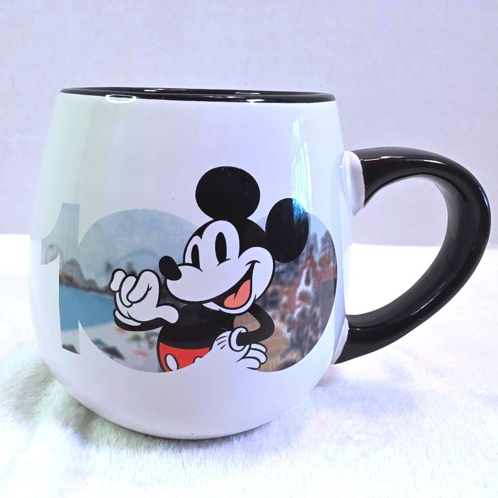Disney 100th Anniversary Mickey Mouse Mug‎ Zrike Brands White Black Ceramic Cup